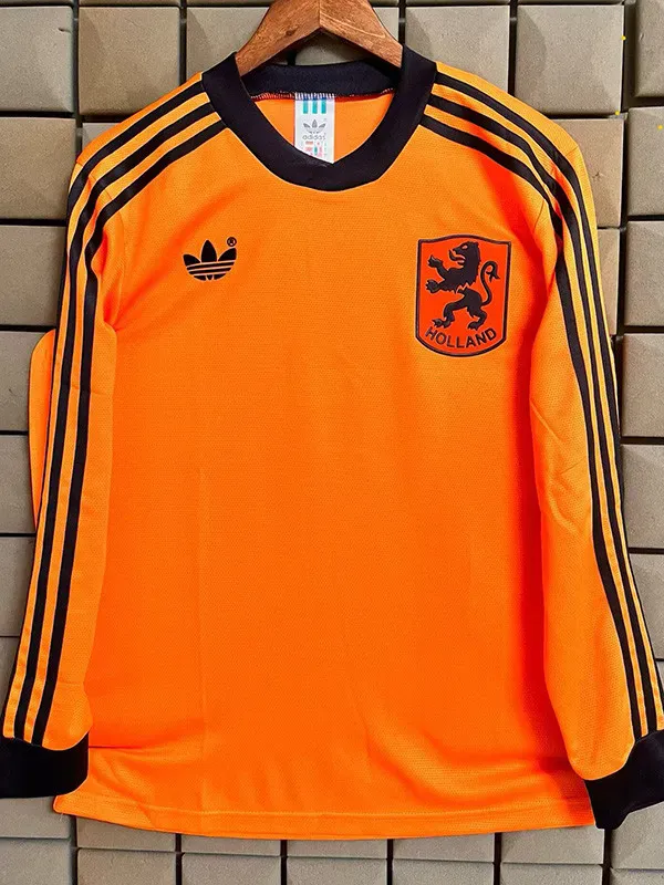 1990 Netherlands Home Long Sleeve Retro Soccer Jersey (长袖)