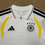 2026-27 Germany White Polo Short Sleeve (半拉链)