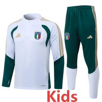 2026-27 Italy White Kids Half Pull Tracksuit #E26015(童装)(半拉链)