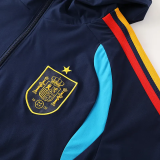 2025-26 Spain Royal Blue Windbreaker Suit (Hoodie)(风衣套装)