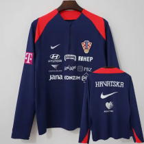 2026-27 Croatia Royal blue Top Half Pull Tracksuit (半拉上衣)