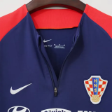 2026-27 Croatia Royal blue Top Half Pull Tracksuit (半拉上衣)