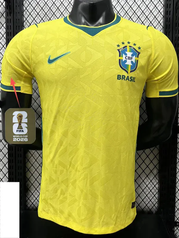 2026-27 Brazil Home Player Version Soccer Jersey (Right-Arm Patch)