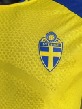 2026-27 Sweden Home Player Version Soccer Jersey (Right-Arm Patch)