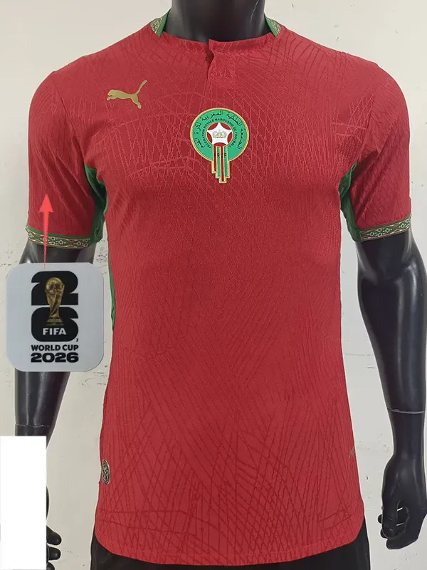 2026-27 Morocco Home Player Version Soccer Jersey (Right-Arm Patch)