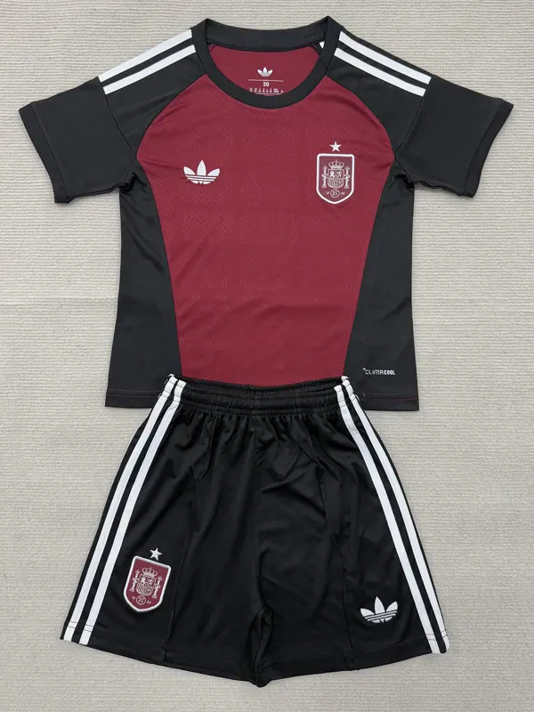 2026-27 Spain Brown Goalkeeper Kids Soccer Jersey