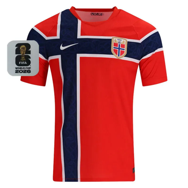 2026-27 Norway Home Fans Soccer Jersey (Right-Arm Patch)