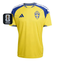 2026-27 Sweden Home Fans Soccer Jersey (Right-Arm Patch)