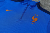 2026-27 France Fancy blue Half Pull Tracksuit (半拉链)