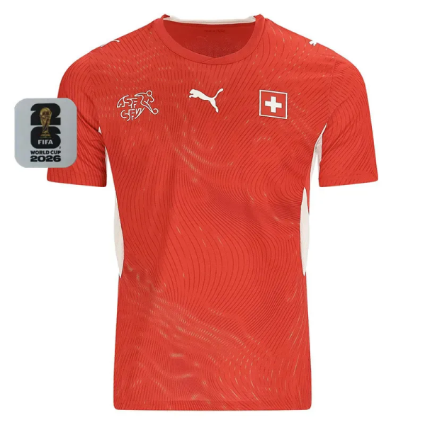 2026-27 Switzerland Home Fans Soccer Jersey (Right-Arm Patch)
