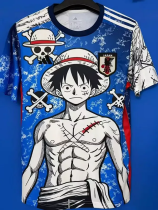 2026-27 Japan Special Edition Training shirts (蓝白刀疤路飞)