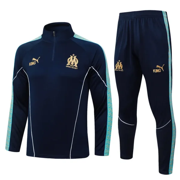 25-26 Marseille Royal blue Half Pull Tracksuit #B25153(半拉链)