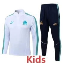 25-26 Marseille White Kids Half Pull Tracksuit #E25225(童装)(半拉链)