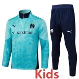 25-26 Marseille Lake blue Kids Half Pull Tracksuit #E25194(童装)(半拉链)