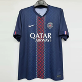 2025-26 PSG Home Print 2 Star Champions of Europe 26 Fans Soccer Jersey