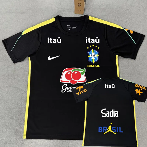 2026-27 Brazil Black Training shirts (Nk标带广告)