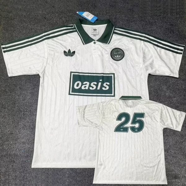 2025 Ad Oasis Joint Edition #25 White Polo Short Sleeve (绿边)