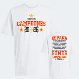 2026 Spain White Campeones High Quality T-Shirt (三叶标)
