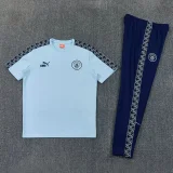 26-27 Man City Light blue Short shirts and Long trousers Suit (圆领)