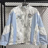 25-26 Man City White & Blue Double Sided Windbreaker (双面风衣)