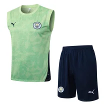 25-26 Man City Light green Tank top and shorts suit #D25260
