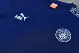 26-27 Man City Royal blue Short shirts and Long trousers Suit (圆领)