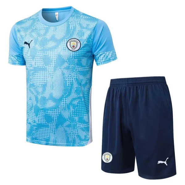 25-26 Man City Light blue Training Short Suit #D25219