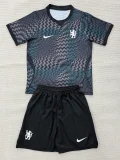 26-27 CHE Black Goalkeeper Kids Soccer Jersey