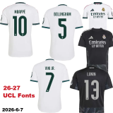26-27 Real Madrid  Away Long Sleeve Soccer Jersey (长袖)