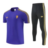 26-27 Man Utd Purple Short shirts and Long trousers Suit (圆领)