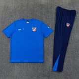 26-27 ATM Fancy blue Short shirts and Long trousers Suit (圆领)