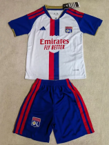 26-27 Lyon Home Kids Soccer Jersey