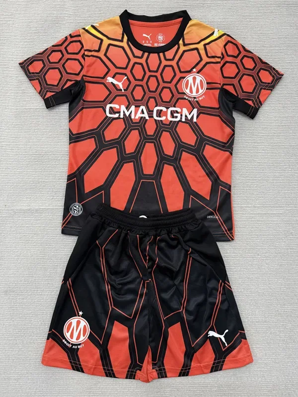 26-27 Marseille Orange Goalkeeper Kids Soccer Jersey