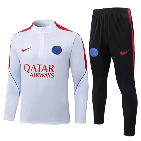26-27 PSG White Red Half Pull Tracksuit #B26053(半拉链)