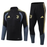 26-27 JUV Black Half Pull Tracksuit (半拉链)