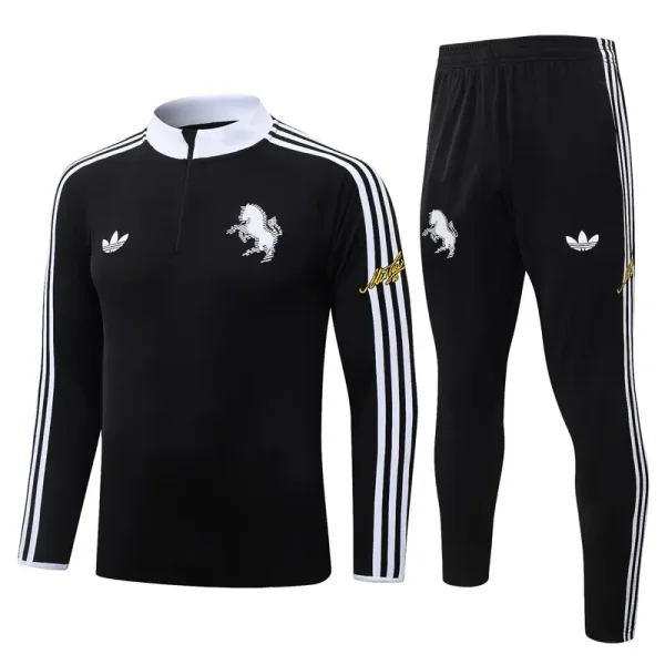 26-27 JUV Black Half Pull Tracksuit #B26064(半拉链)