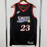 25-26 76ERS JAMES #23 Black Retro Top Quality Hot Pressing NBA Jersey (V领)