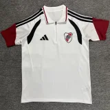 26-27 River Plate White Polo Short Sleeve (半拉链)