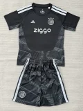 26-27 Ajax Black Goalkeeper Kids Soccer Jersey