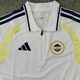 26-27 Fenerbahce White Polo Short Sleeve (半拉链)