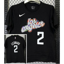 T261 Clippers LEONARD #2 Black High Quality Casual T-Shirt
