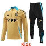 24-25 Argentina Earthy Yellow Kids Half Pull Tracksuit (童装)(半拉链)