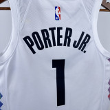 24-25 Nuggets PORTERJR. #1 White City Edition Top Quality Hot Pressing NBA Jersey