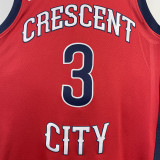 22-23 Pelicans McCOLLUM #3 Red Top Quality Hot Pressing NBA Jersey (Trapeze Edition) 飞人版