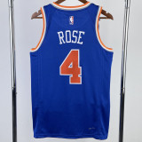 22-23 KNICKS ROSE #4 Blue Top Quality Hot Pressing NBA Jersey