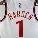 24-25 Clippers HARDEN #1 White City Edition Home Top Quality Hot Pressing NBA Jersey