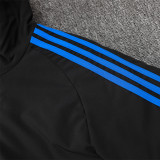 24-25 Flamengo Black Hooded Windbreaker Fabric Cotton Coat #G207