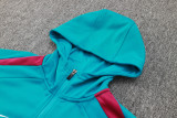 24-25 PSG Lake blue Hoodie Half Pull Tracksuit #F599半拉连帽