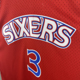 1996-97 76ERS IVERSON #3 Red Retro Top Quality Hot Pressing NBA Jersey