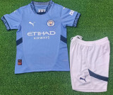 24-25 Man City Home Kids Player Version Soccer Jersey (球员童装)